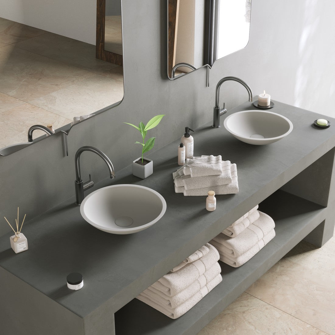 Ideavit SolidFox Vessel Sink – 14&quot; Matte White