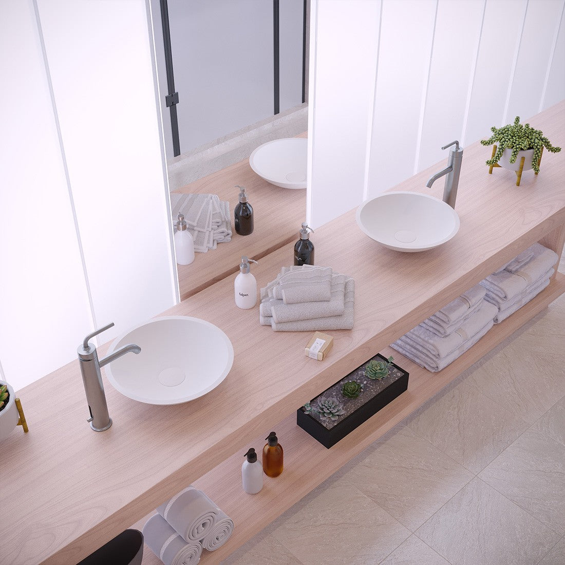 Ideavit SolidFox Vessel Sink – 14&quot; Matte White