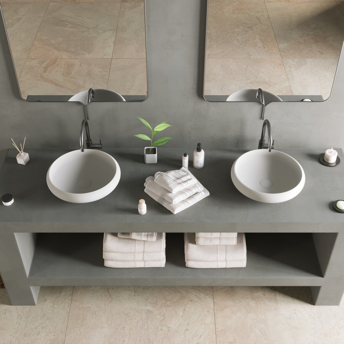 Ideavit SolidEgo 40 Vessel Sink – 16&quot; Matte White