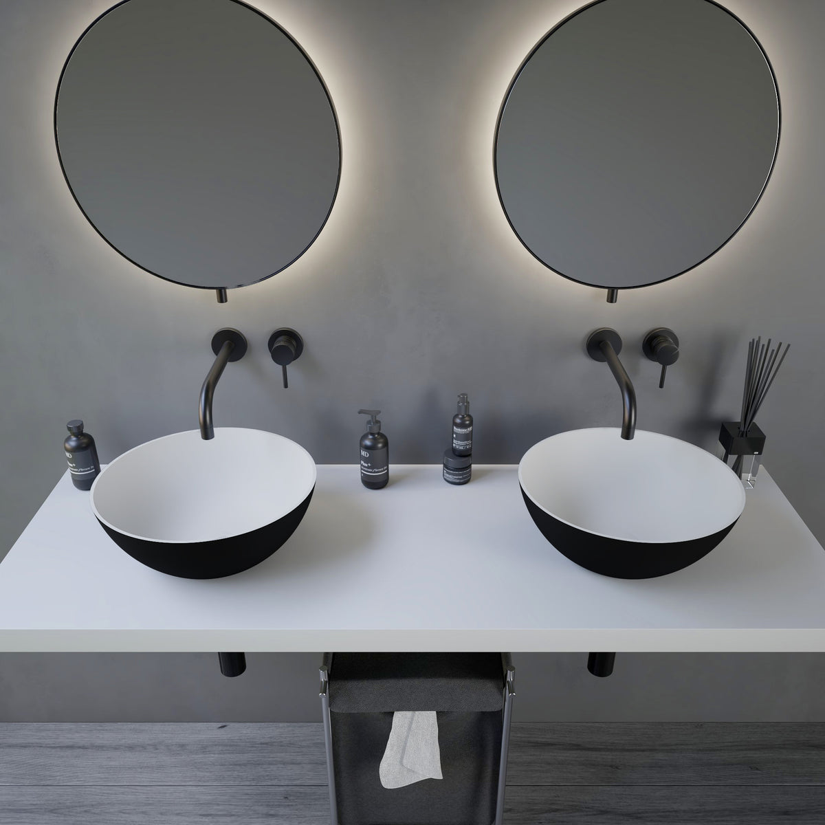 Ideavit SolidThin 39 Vessel Sink – 15″ Matte White / Two-Tone Finishes