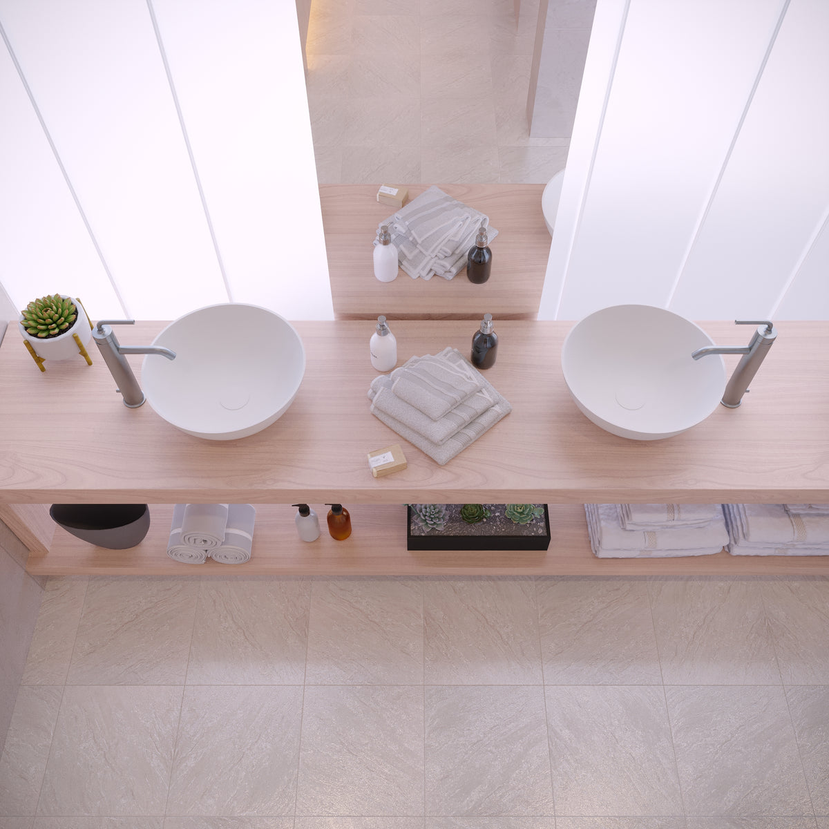 Ideavit SolidThin 39 Vessel Sink – 15″ Matte White / Two-Tone Finishes