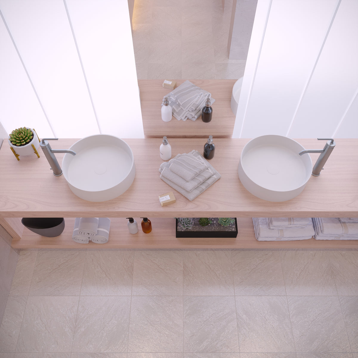 Ideavit SolidThin 40 Vessel Sink – 16&quot; Matte White / Two-Tone Finishes