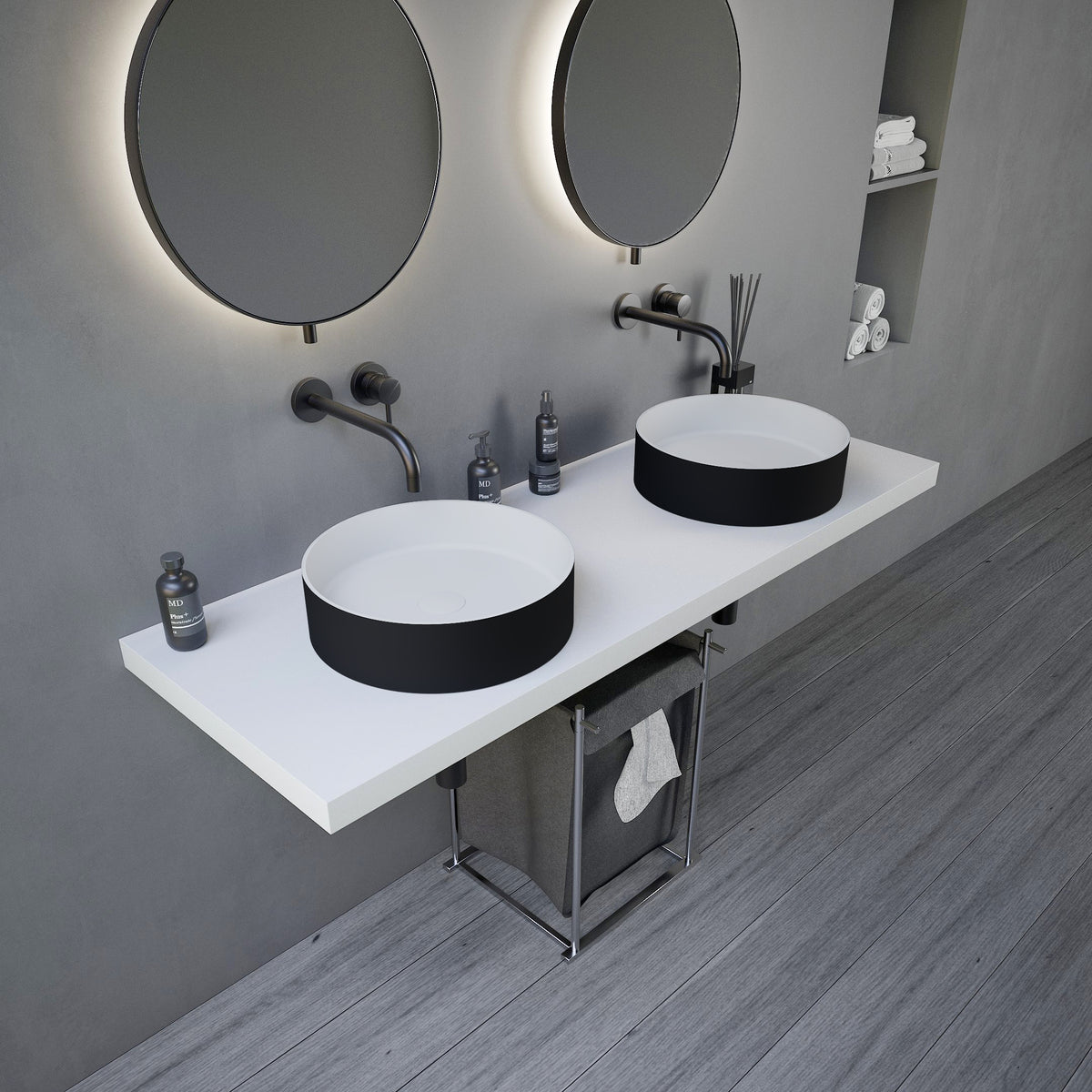 Ideavit SolidThin 40 Vessel Sink – 16&quot; Matte White / Two-Tone Finishes