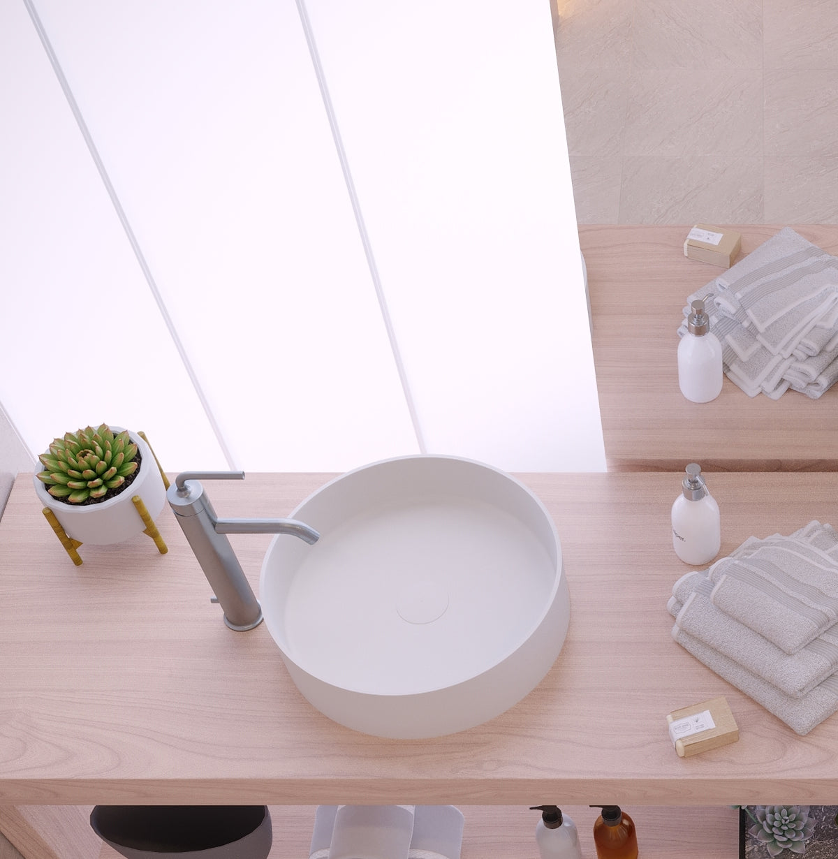 Ideavit SolidThin 40 Vessel Sink – 16&quot; Matte White / Two-Tone Finishes