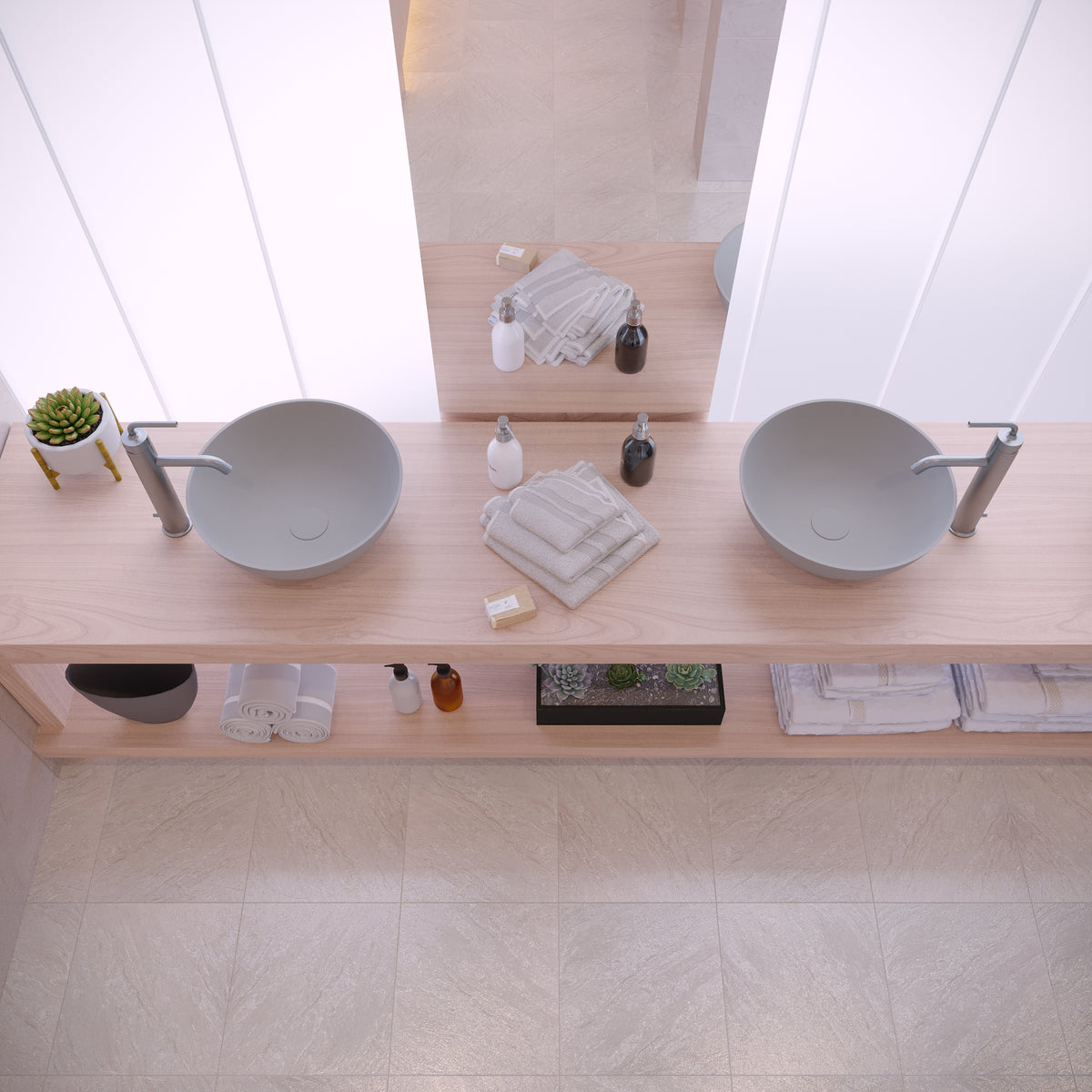 Ideavit SolidThin 39 Vessel Sink – 15″ Matte White / Two-Tone Finishes