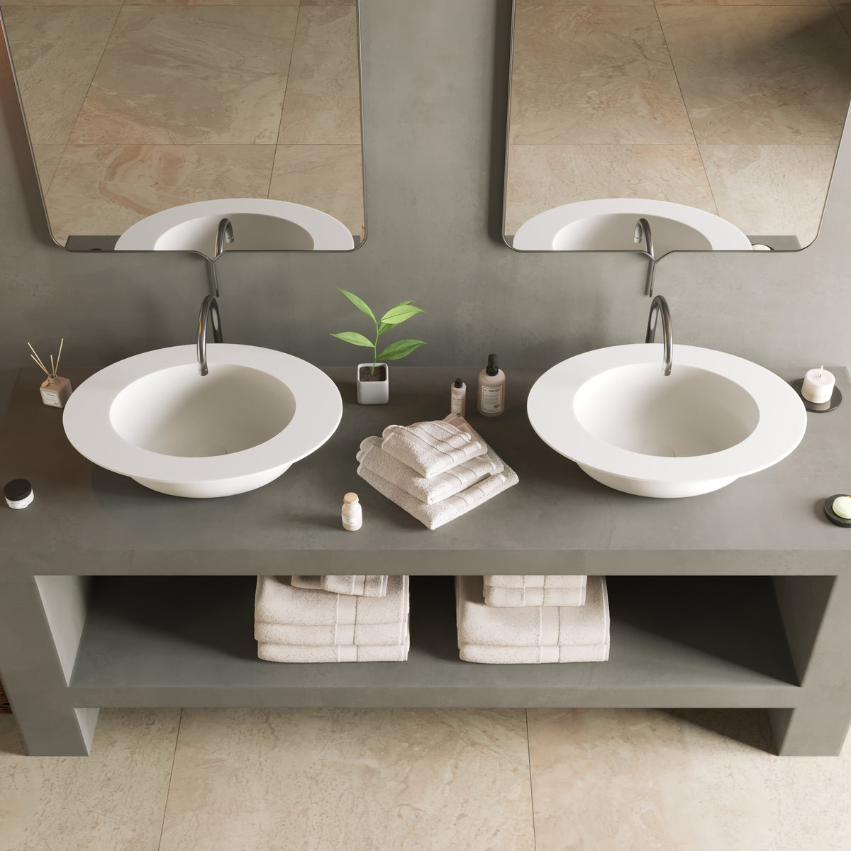 Ideavit SolidCap 2.0 Vessel Sink – 24&quot; Matte White