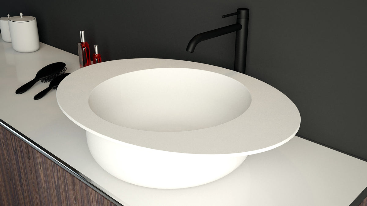 Ideavit SolidCap 3.0 Vessel Sink – 24&quot; Matte White