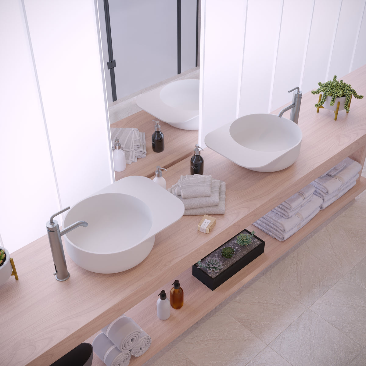 Ideavit SolidCap 6.0 Vessel Sink – 20&quot; Matte White