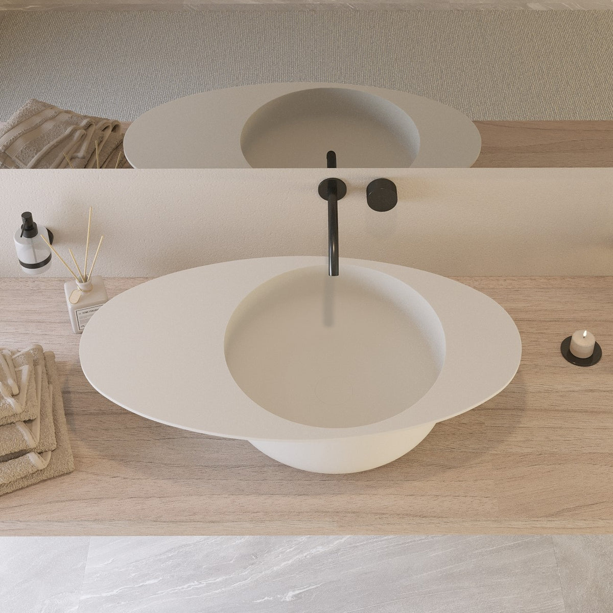 Ideavit SolidCap 8.0 Vessel Sink – 32&quot; Matte White