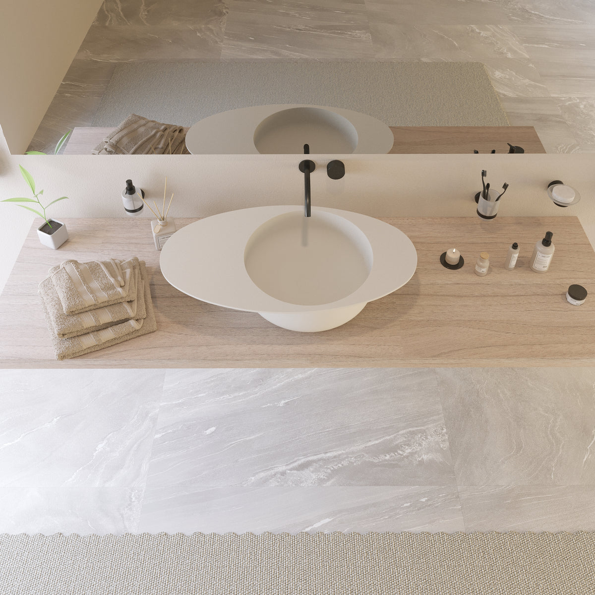 Ideavit SolidCap 8.0 Vessel Sink – 32&quot; Matte White