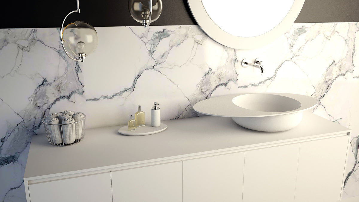 Ideavit SolidCap 8.0 Vessel Sink – 32&quot; Matte White