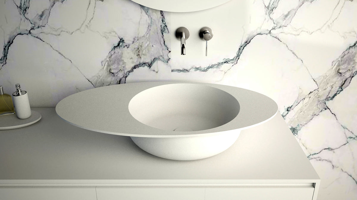 Ideavit SolidCap 8.0 Vessel Sink – 32&quot; Matte White