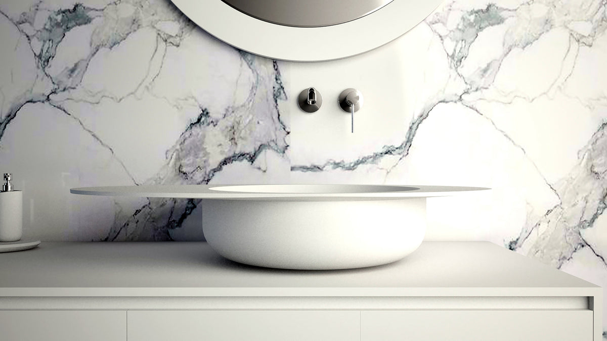 Ideavit SolidCap 8.0 Vessel Sink – 32&quot; Matte White