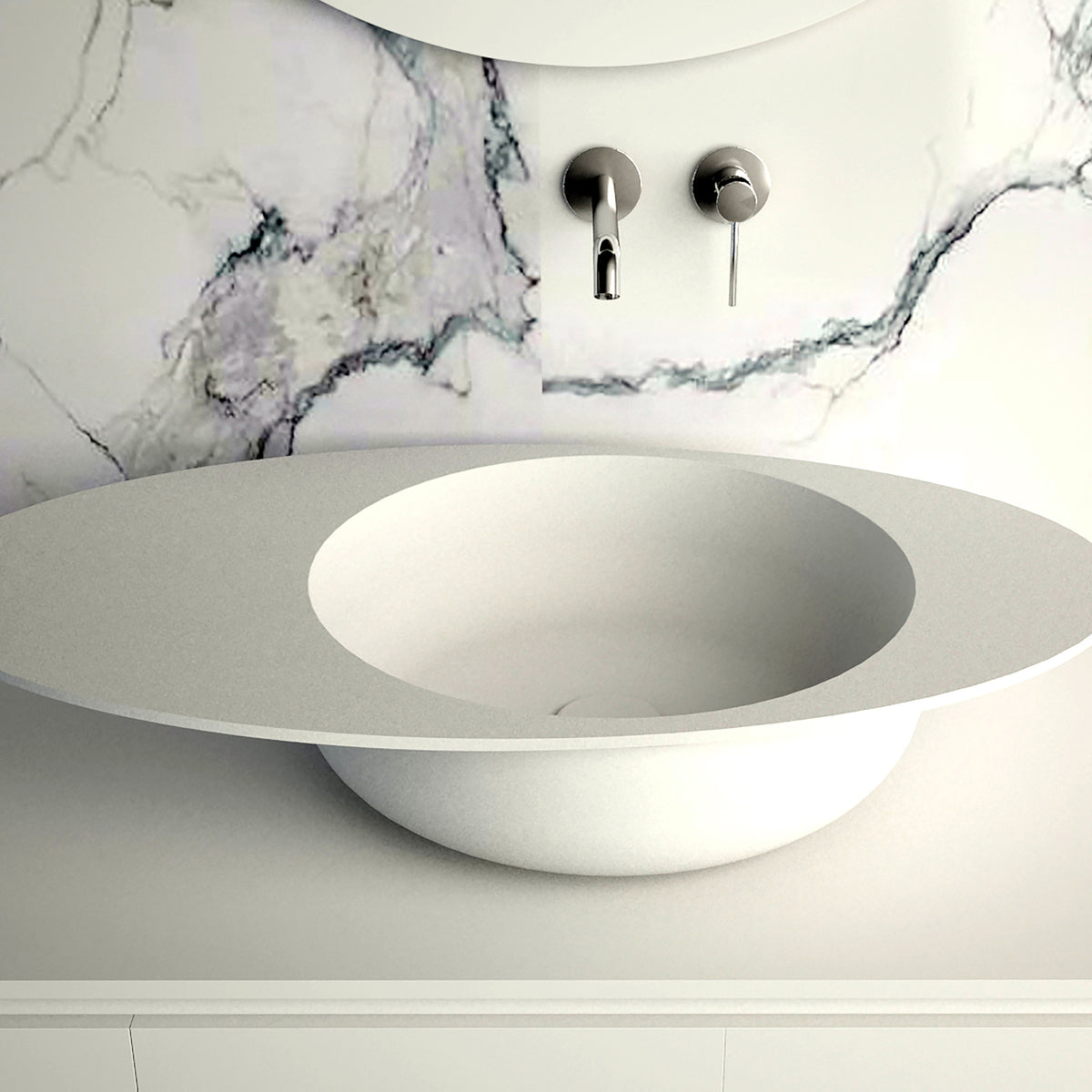 Ideavit SolidCap 8.0 Vessel Sink – 32&quot; Matte White