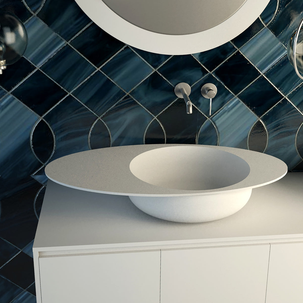 Ideavit SolidCap 8.0 Vessel Sink – 32&quot; Matte White