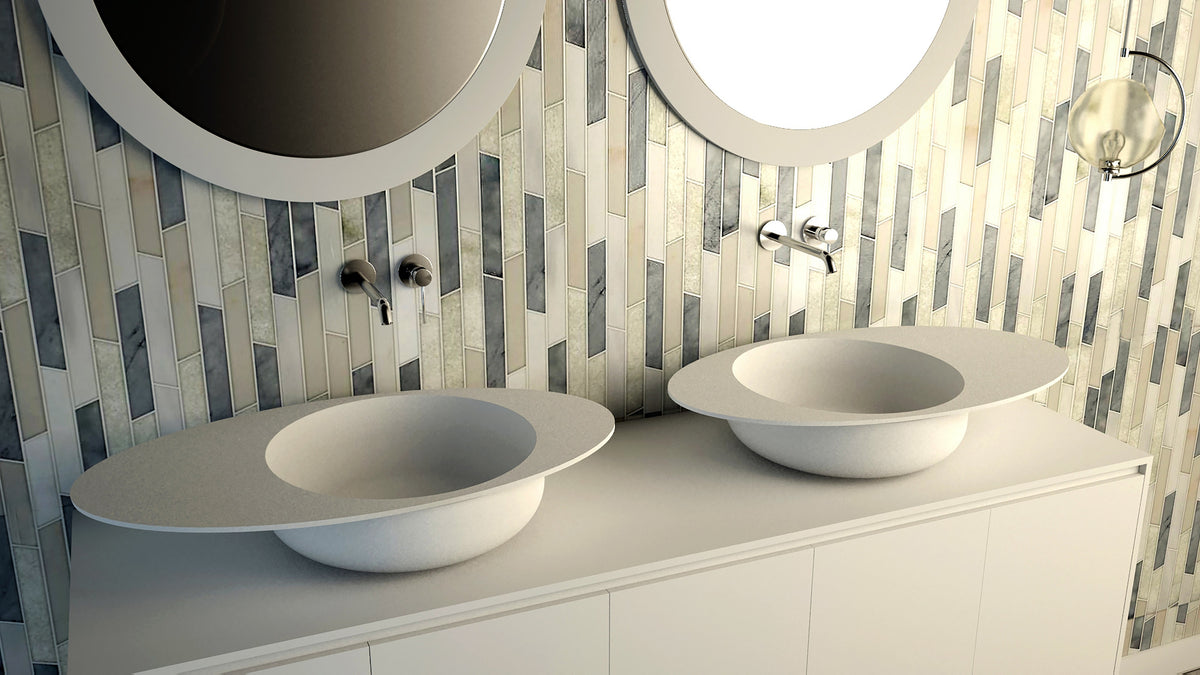 Ideavit SolidCap 8.0 Vessel Sink – 32&quot; Matte White