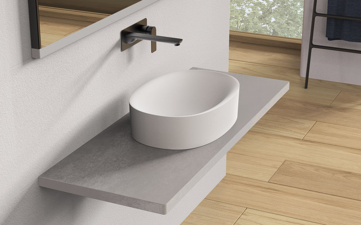 Ideavit SolidCliff 50 Vessel Sink – 20&quot; Matte White