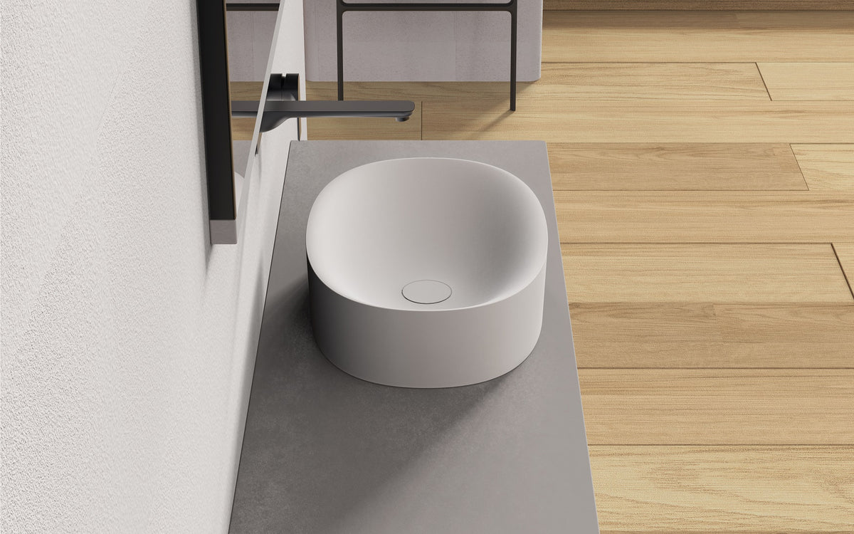 Ideavit SolidCliff 50 Vessel Sink – 20&quot; Matte White