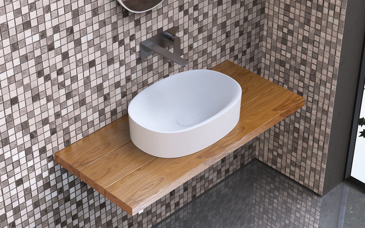 Ideavit SolidCliff 50 Vessel Sink – 20&quot; Matte White