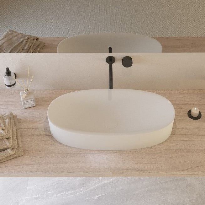Ideavit SolidCliff 70 Vessel Sink – 28&quot; Matte White