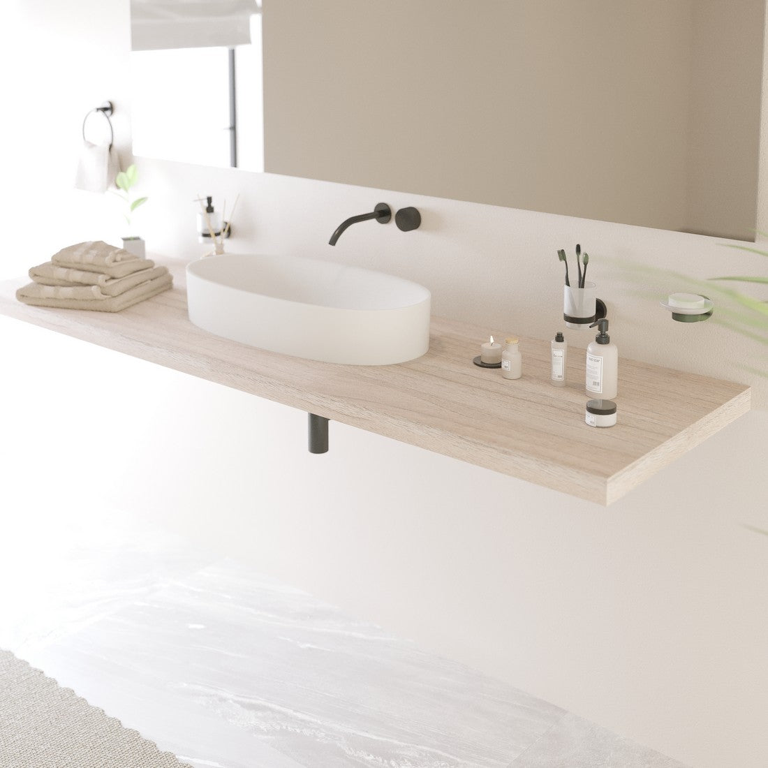 Ideavit SolidCliff 70 Vessel Sink – 28&quot; Matte White