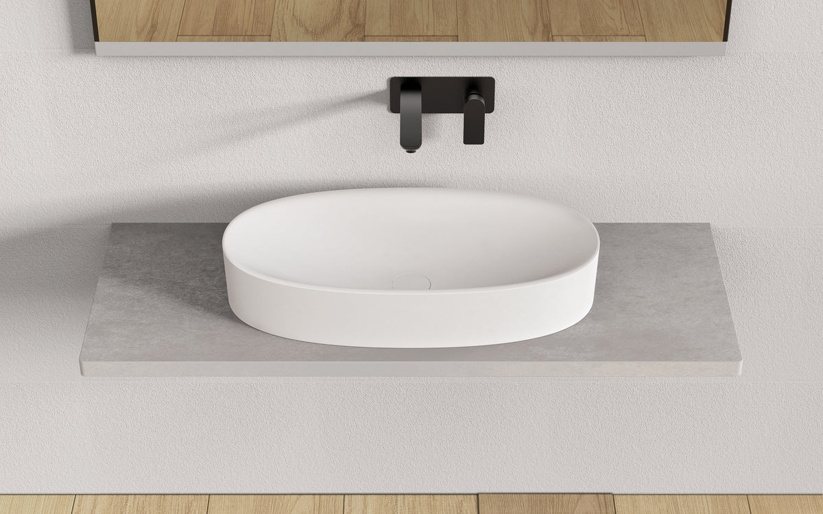 Ideavit SolidCliff 70 Vessel Sink – 28&quot; Matte White