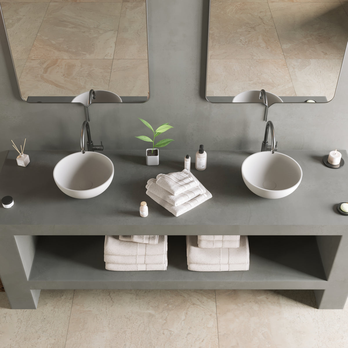 Ideavit SolidThin XS Vessel Sink – 13&quot; Matte White