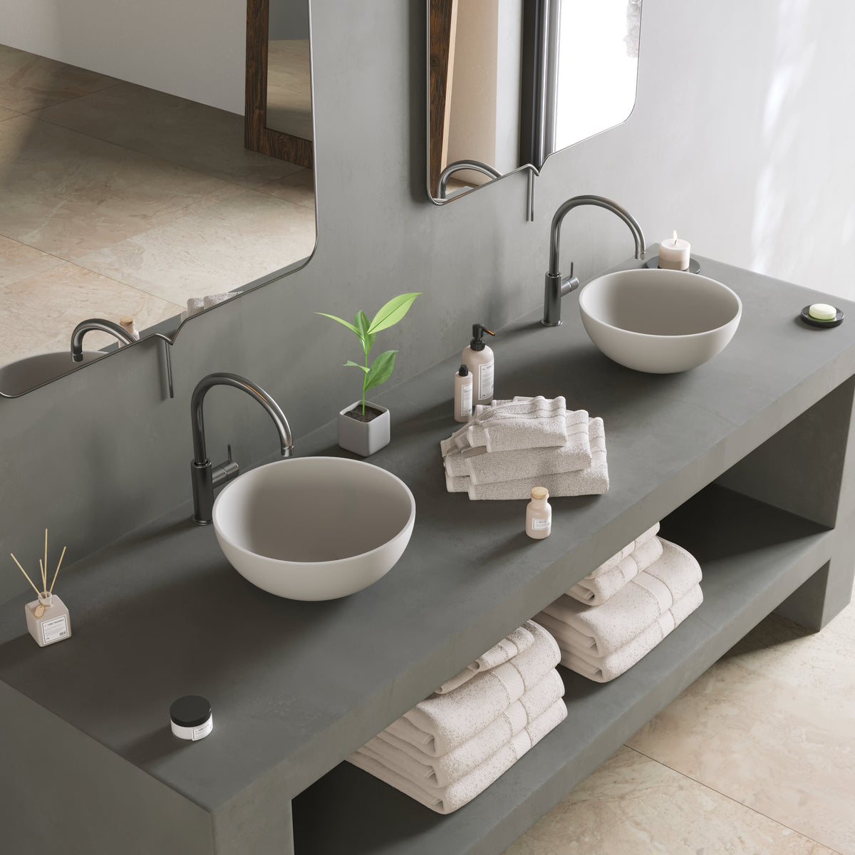 Ideavit SolidThin XS Vessel Sink – 13&quot; Matte White