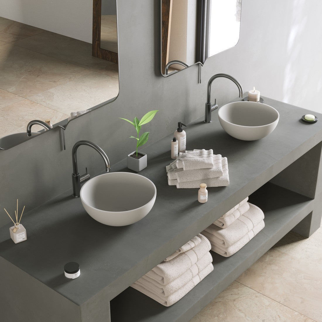 Ideavit SolidThin XS Vessel Sink – 13&quot; Matte White