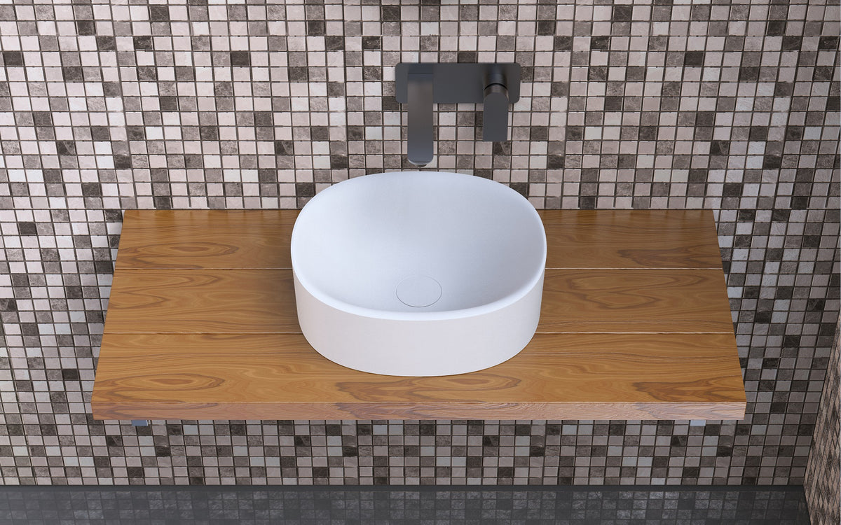 Ideavit SolidCliff 40 Vessel Sink – 16&quot; Matte White