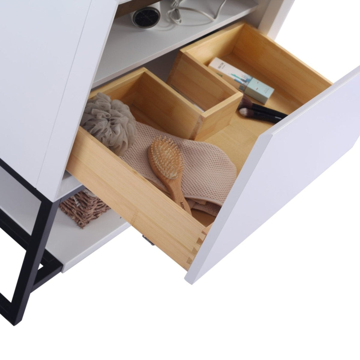 Alto 30&quot; White Bathroom Vanity with White Carrara Marble Countertop - LAVIVA - Mihodo