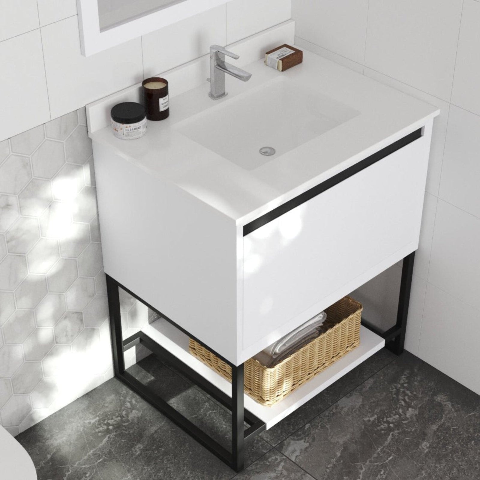 Laviva Alto 30" White Bathroom Vanity with White Quartz Countertop – – –