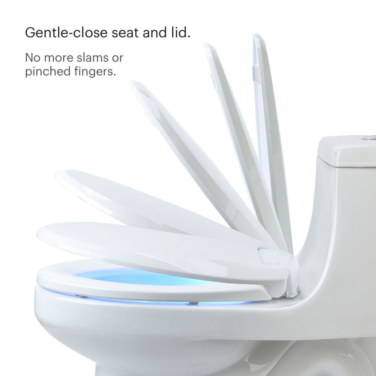 Brondell LumaWarm Heated Nightlight Toilet Seat – Round – Biscuit –