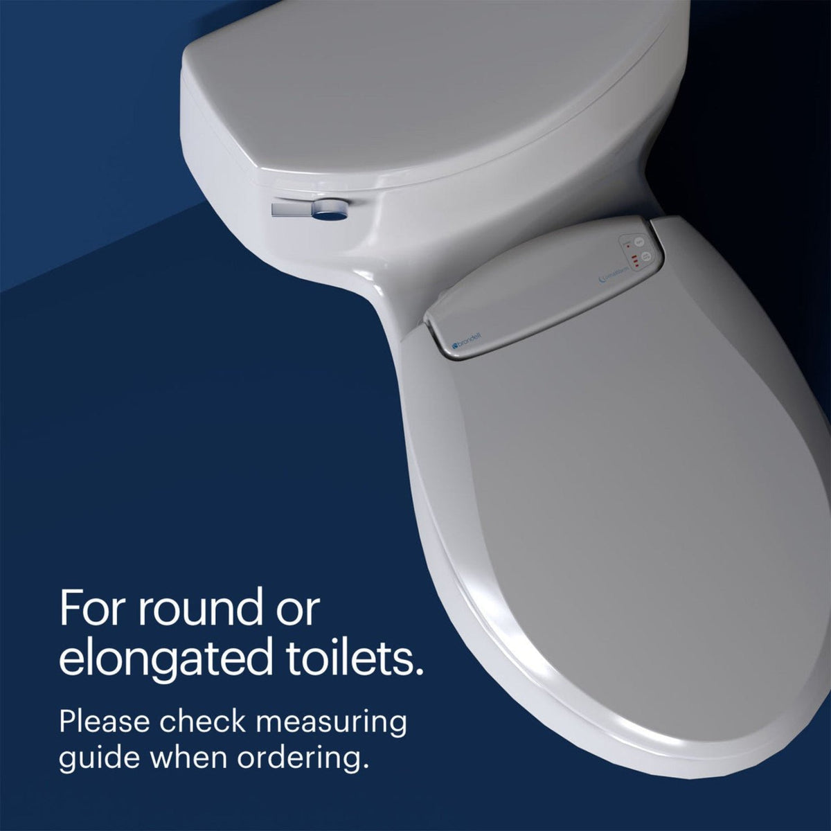 Brondell LumaWarm Heated Nightlight Toilet Seat – Round – Biscuit –