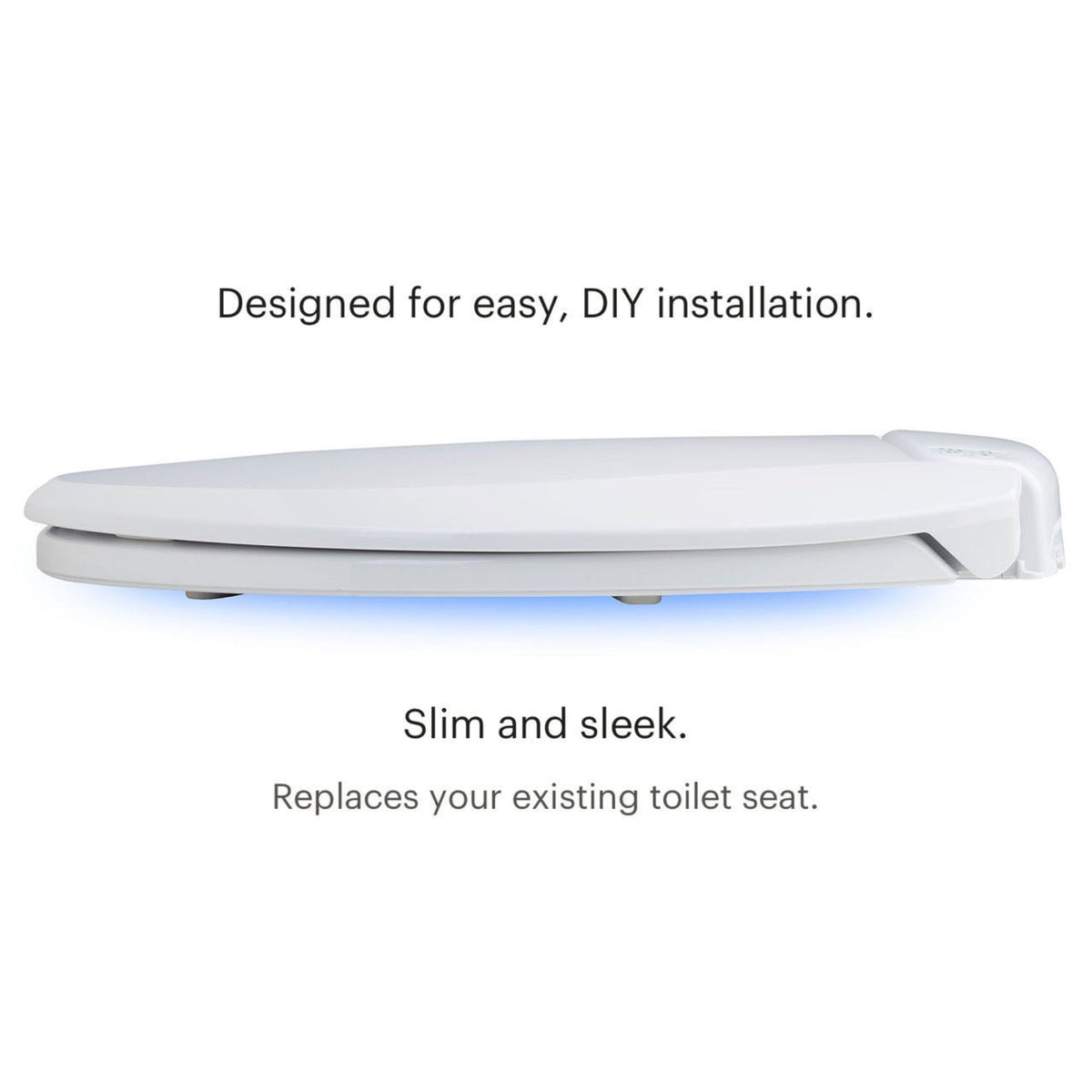 Brondell LumaWarm Heated Nightlight Toilet Seat – Round – Biscuit –