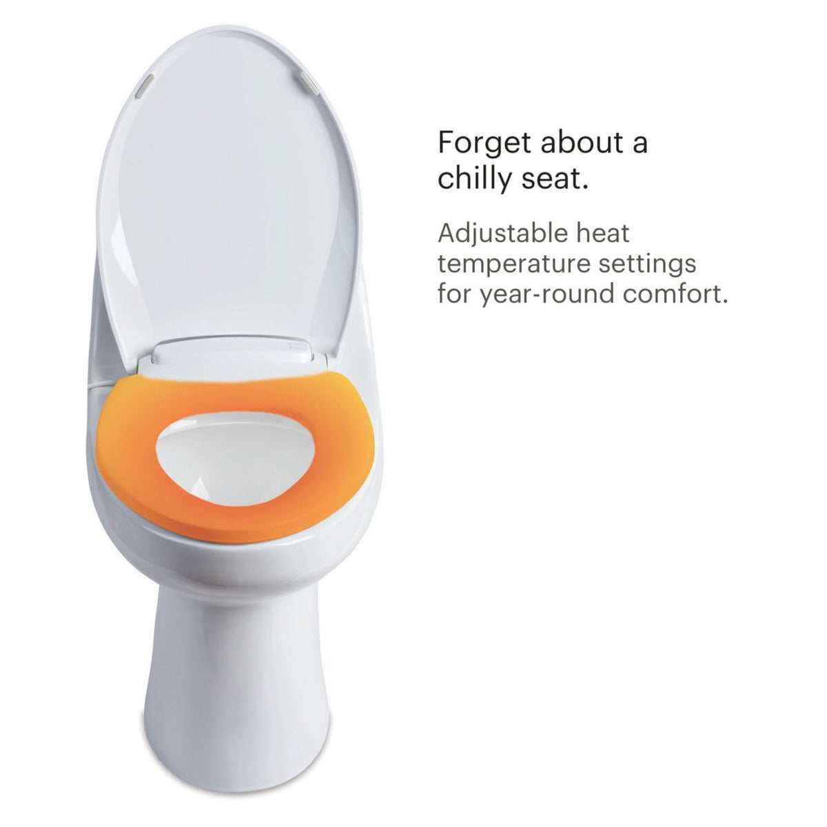 Brondell LumaWarm Heated Nightlight Toilet Seat – Round – Biscuit –