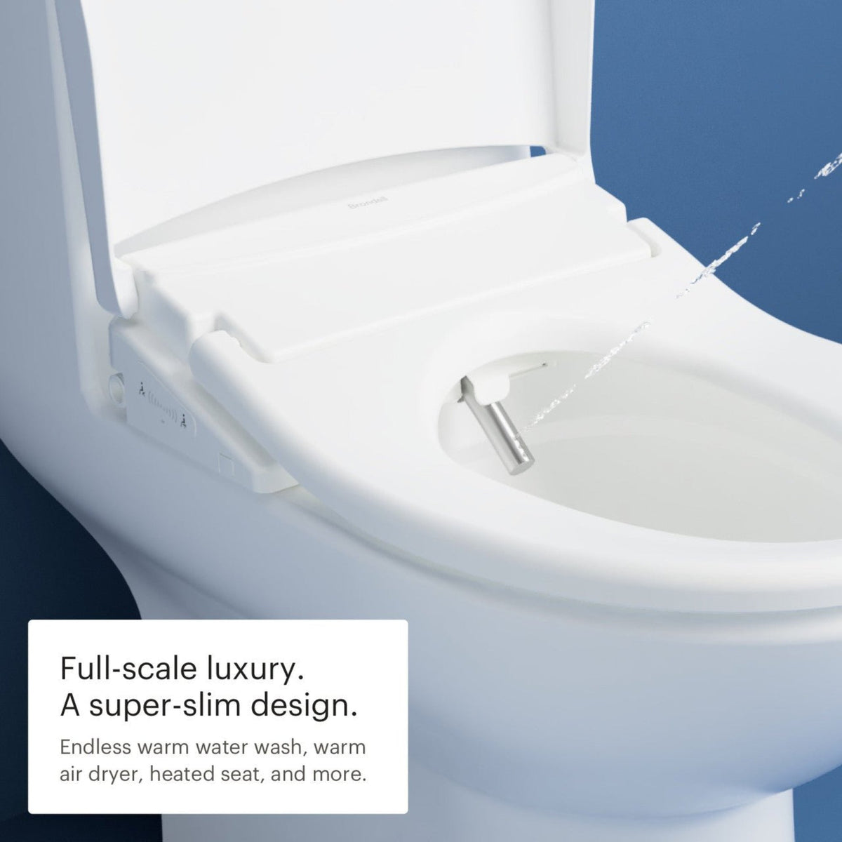 Brondell Swash Eco Thinline T66 Electronic Luxury Bidet Toilet Seat with Remote Control – Elongated – White –