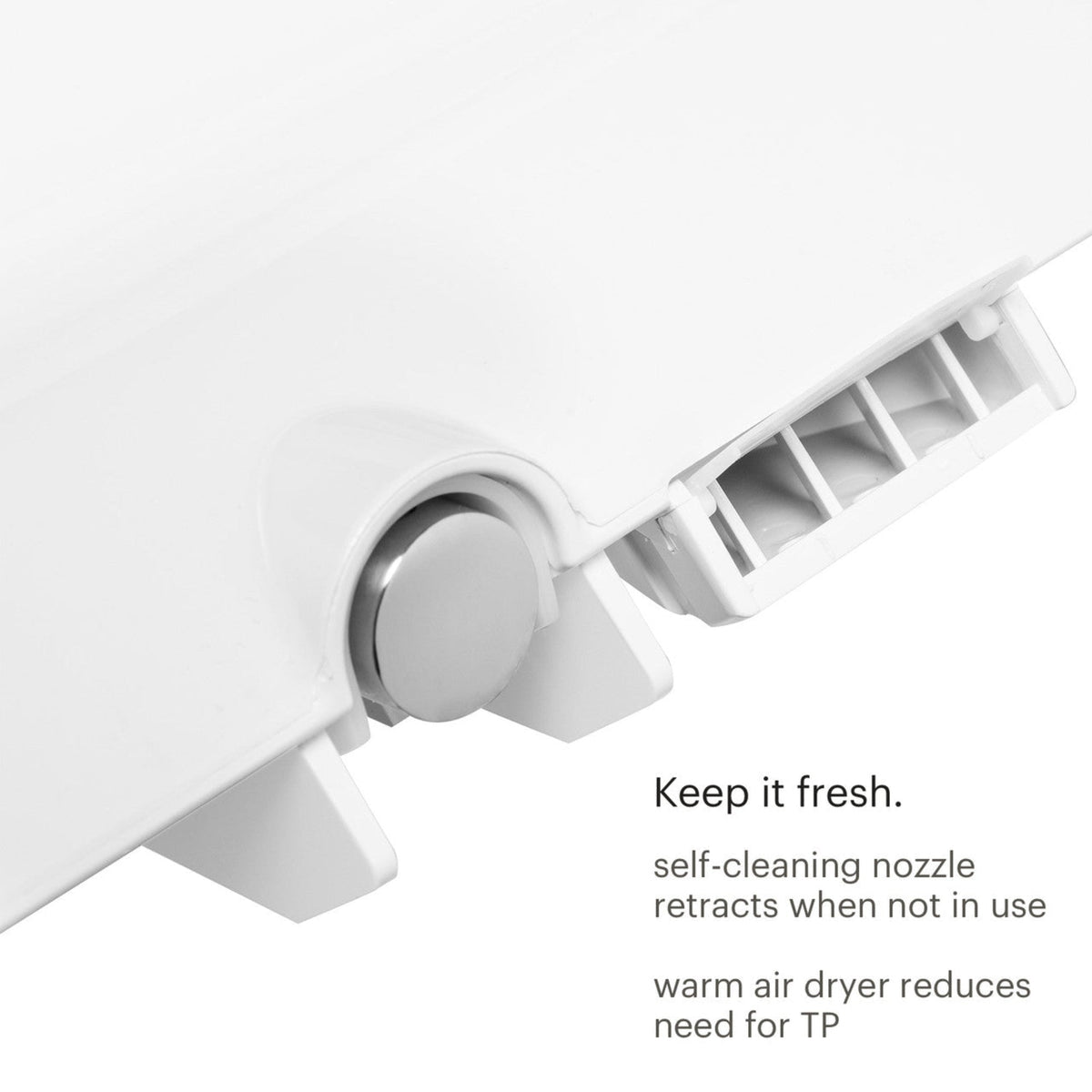 Brondell Swash Select DR801 Sidearm Bidet Seat with Warm Air Dryer and Deodorizer – Elongated – White –