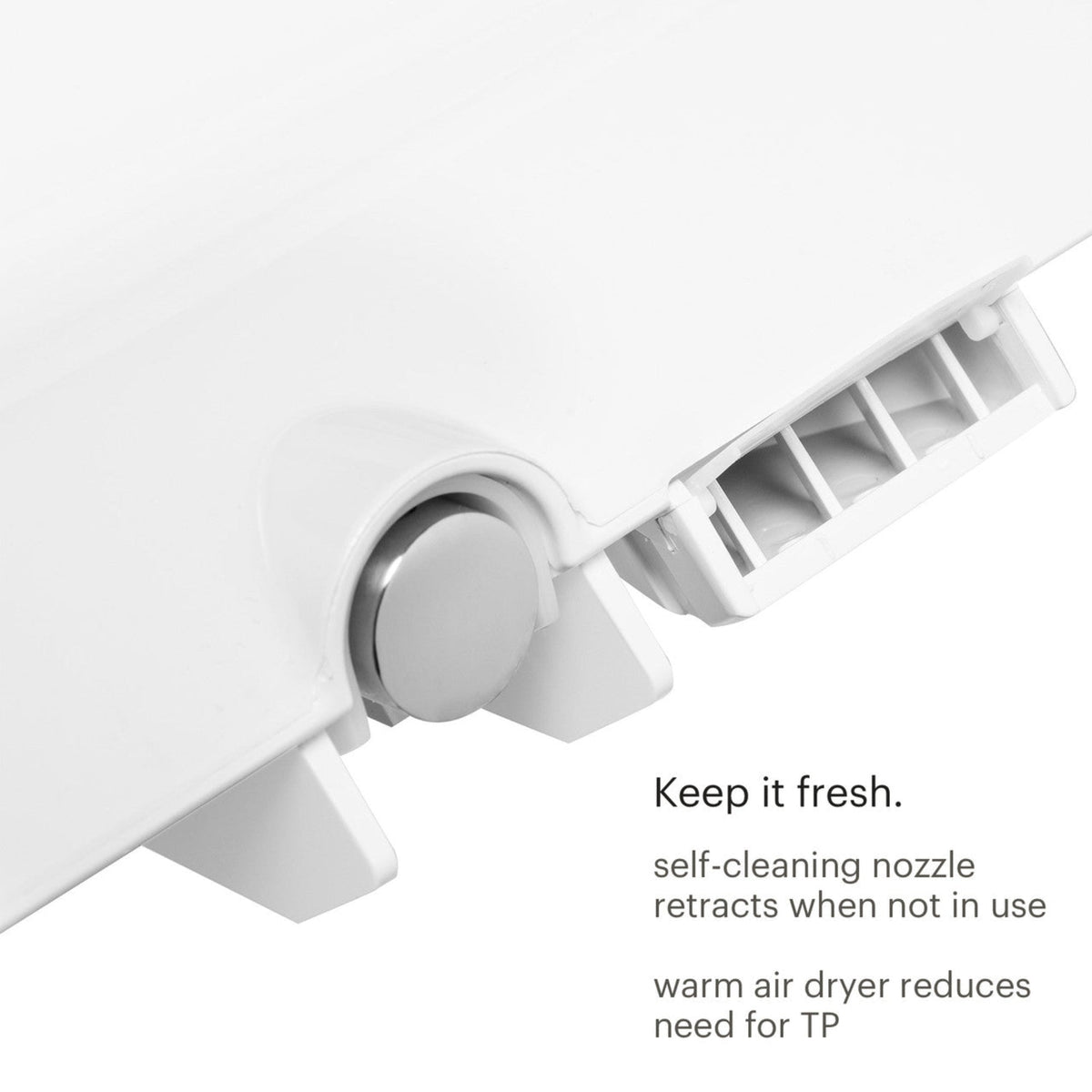 Brondell Swash Select DR801 Sidearm Bidet Seat with Warm Air Dryer and Deodorizer – Elongated – White –