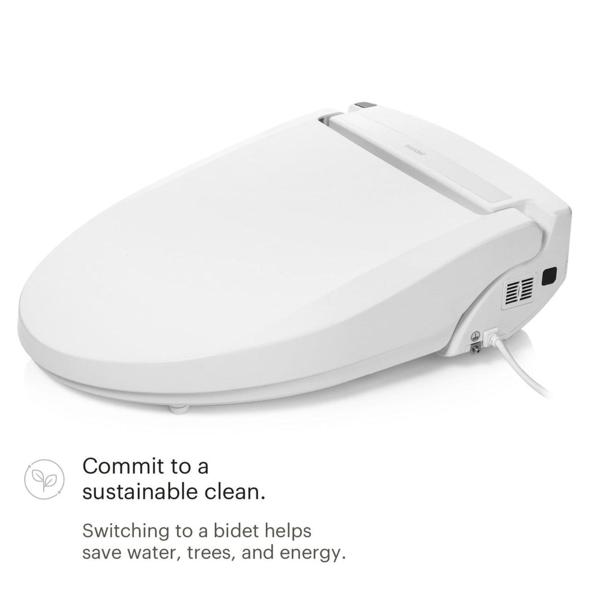 Brondell Swash Select DR802 Bidet Seat with Warm Air Dryer and Deodorizer – Elongated – White –