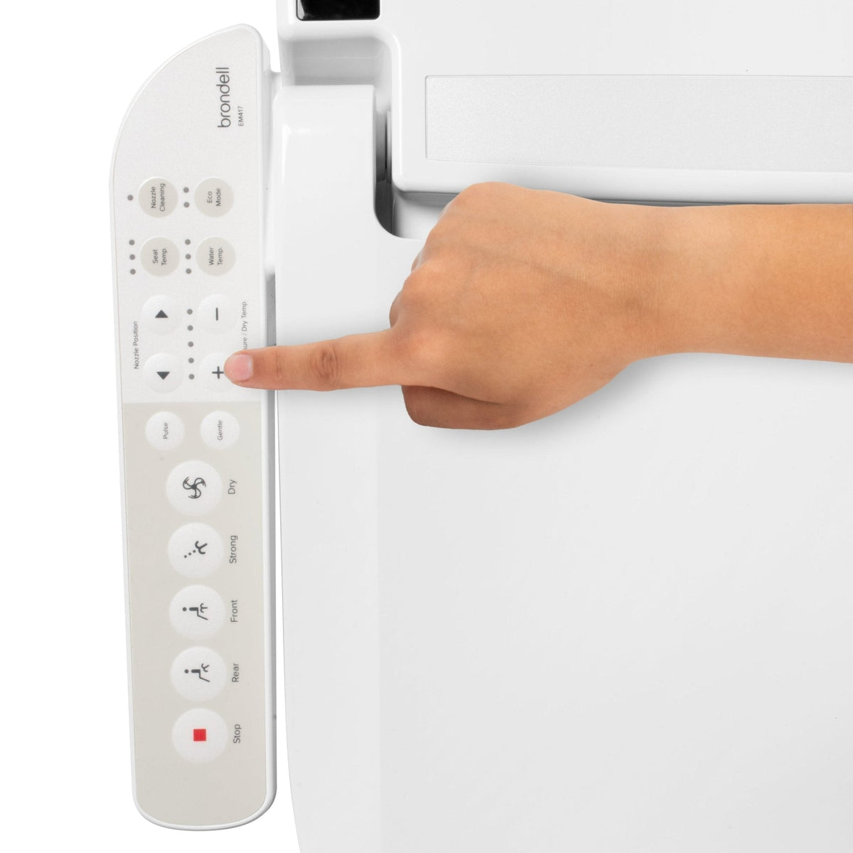 Brondell Swash Select EM417 Sidearm Bidet Seat with Warm Air Dryer – Elongated – White –