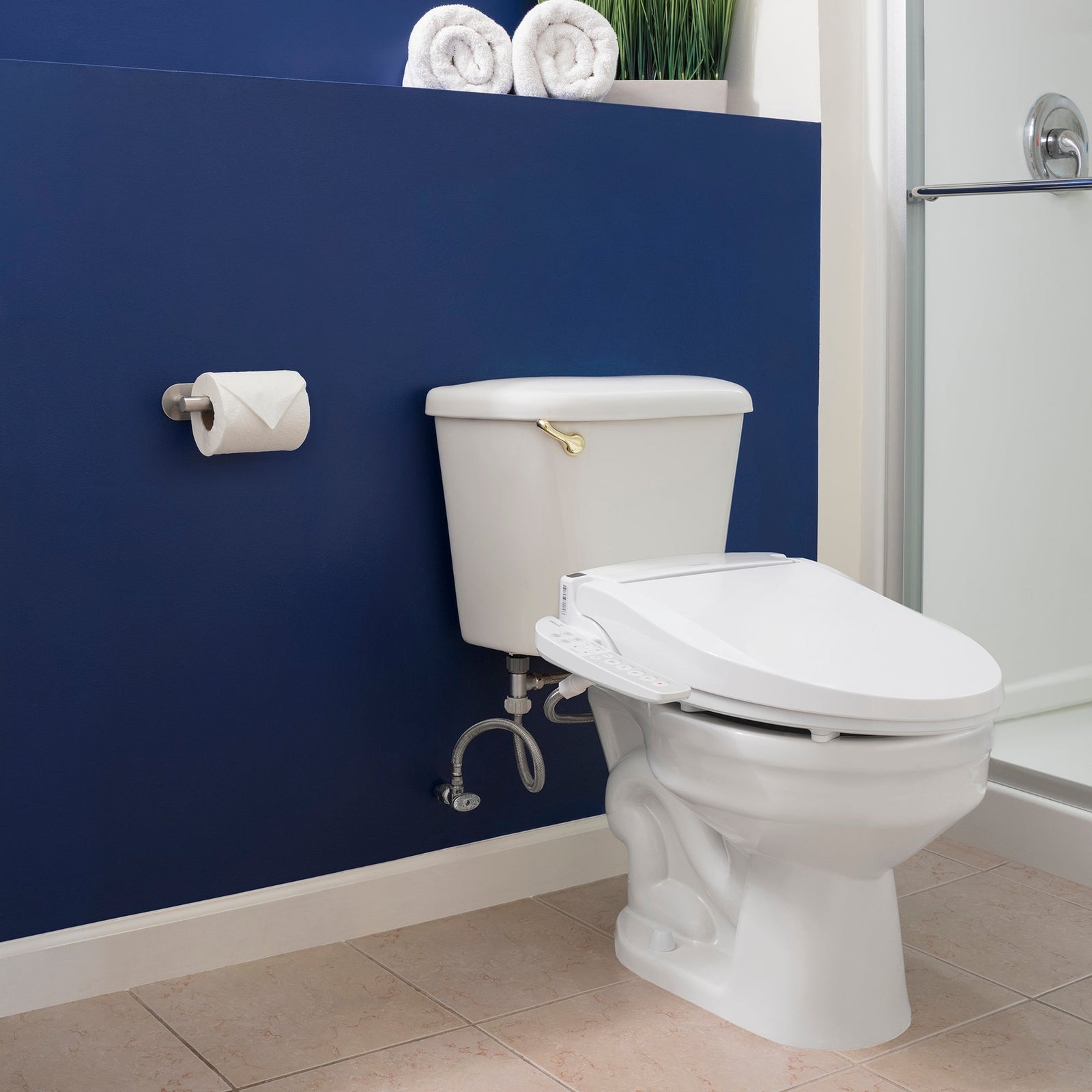 Brondell Swash Select EM417 Sidearm Bidet Seat with Warm Air Dryer – Elongated – White –