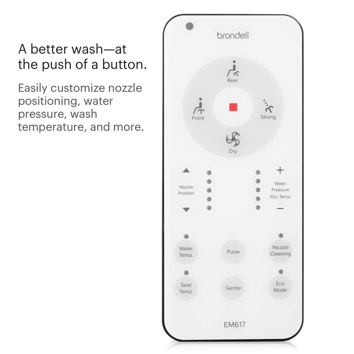 Brondell Swash Select EM617 Bidet Seat with Warm Air Dryer – Elongated – White –