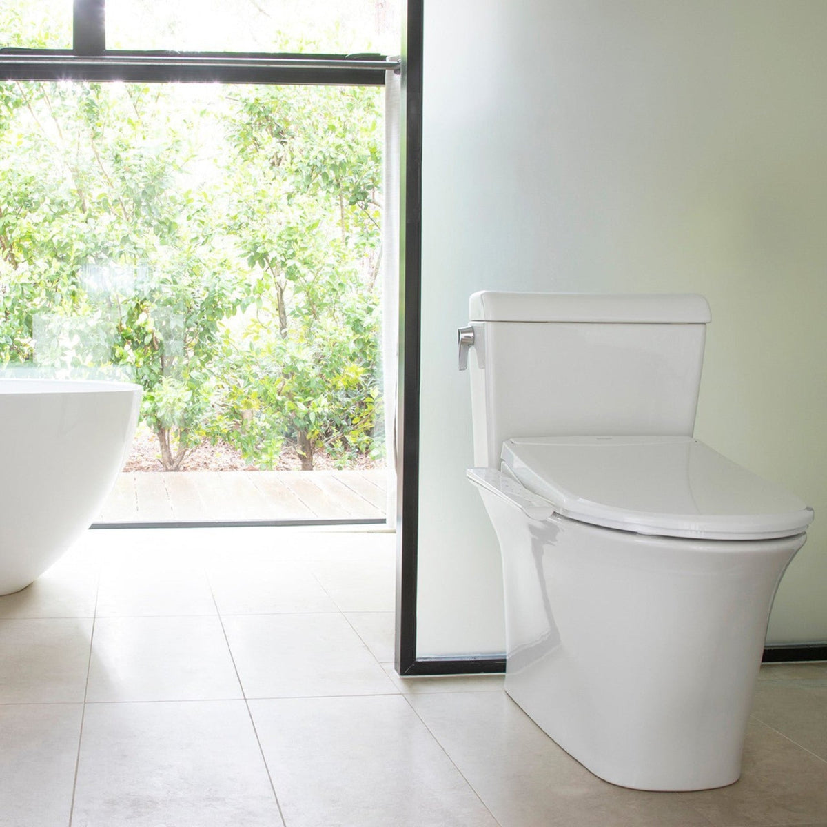 Brondell Swash Thinline T22 Luxury Bidet Toilet Seat with Side Arm Control – Elongated – White –
