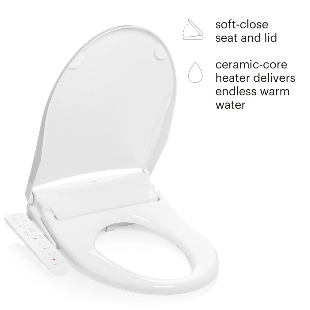 Brondell Swash Thinline T22 Luxury Bidet Toilet Seat with Side Arm Control – Elongated – White –