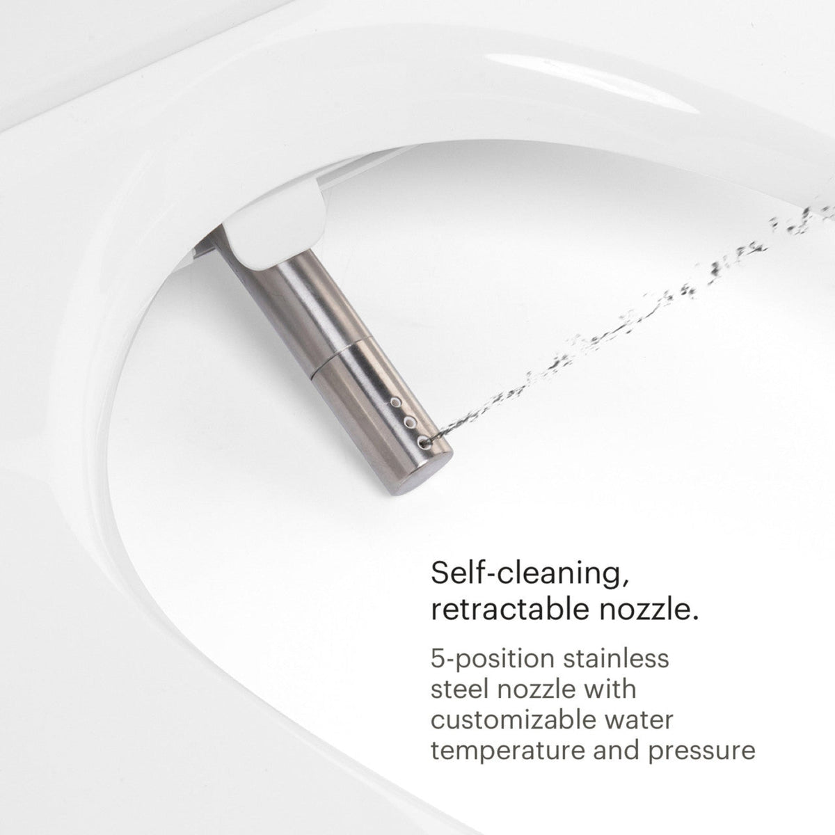 Brondell Swash Thinline T22 Luxury Bidet Toilet Seat with Side Arm Control – Elongated – White –