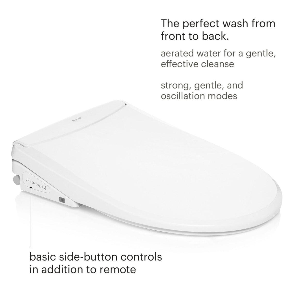 Brondell Swash Thinline T44 Luxury Bidet Toilet Seat with Remote Control – Elongated – White –