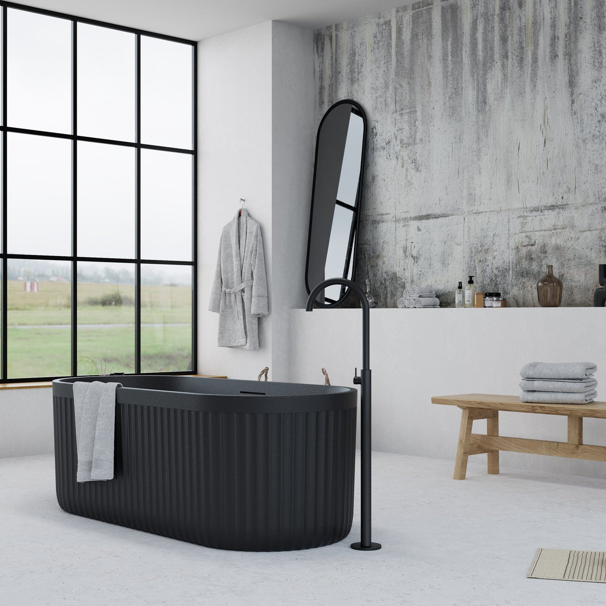 Ideavit Archtec Oval Freestanding Bathtub – Black – –