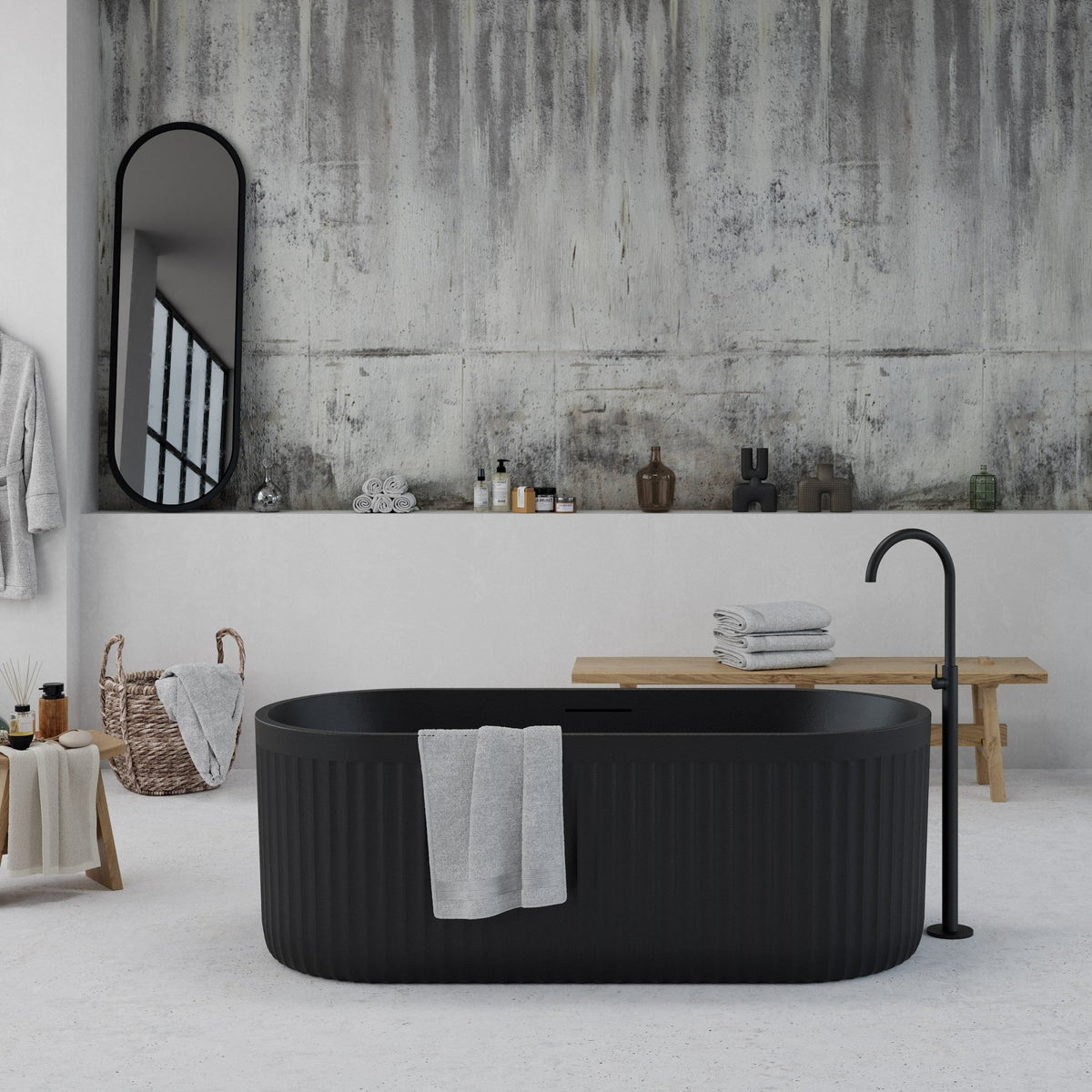 Ideavit Archtec Oval Freestanding Bathtub – Black – –