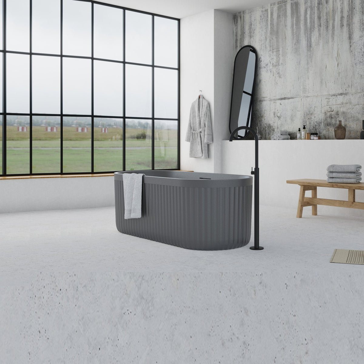 Ideavit Archtec Oval Freestanding Bathtub – Gray – –